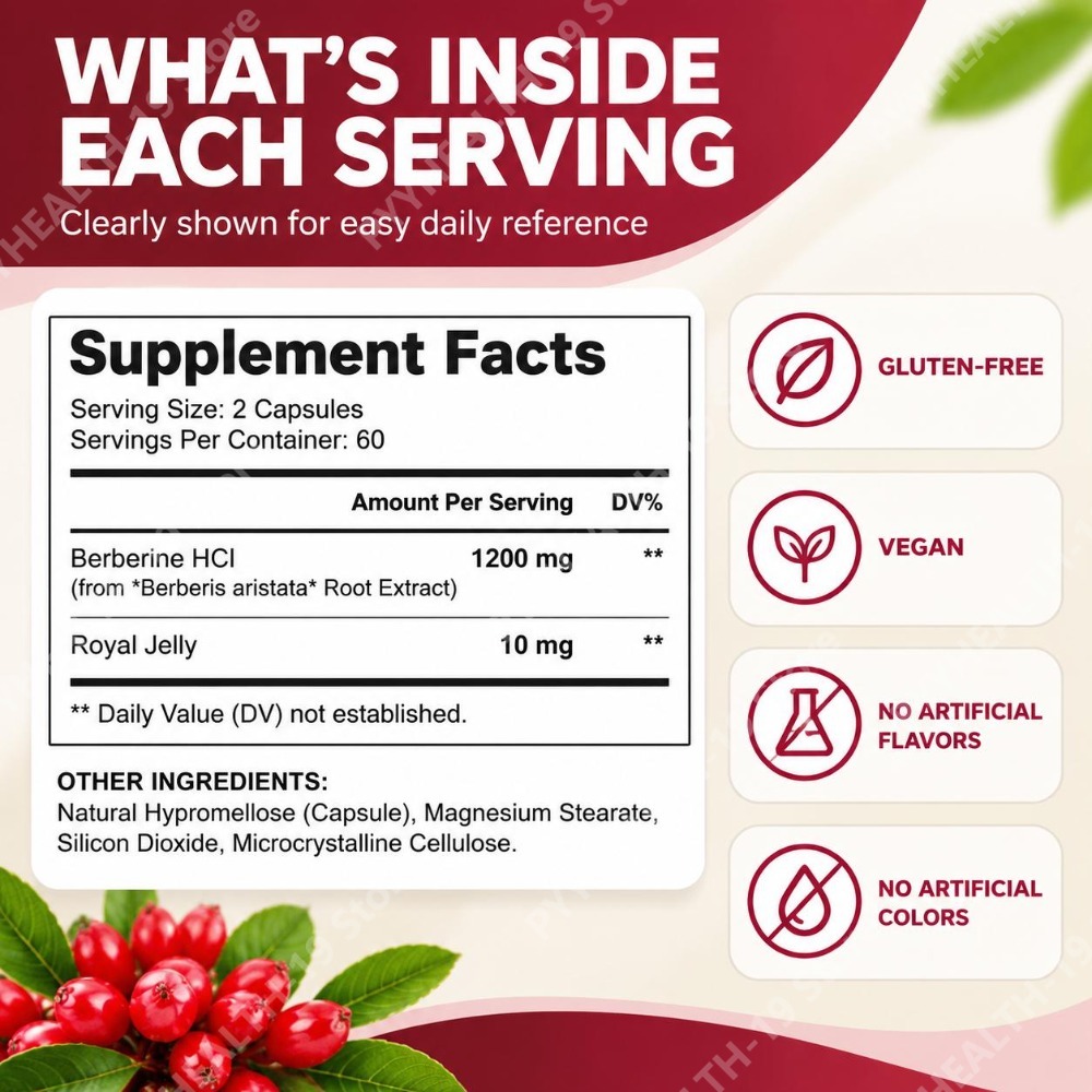 Berberine 1200mg with Royal Je - đánh giá và giá Berberine Hcl Capsule