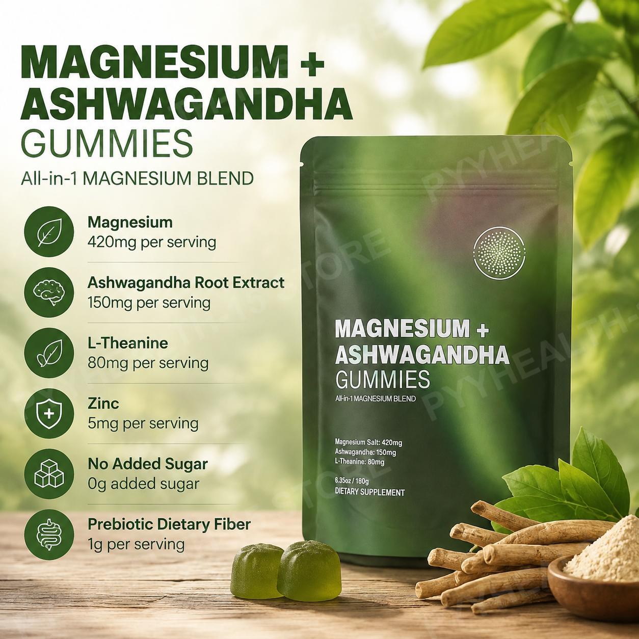 Magnesium + Ashwagandha Gummie - đánh giá và giá Ashwagandha Extract Root