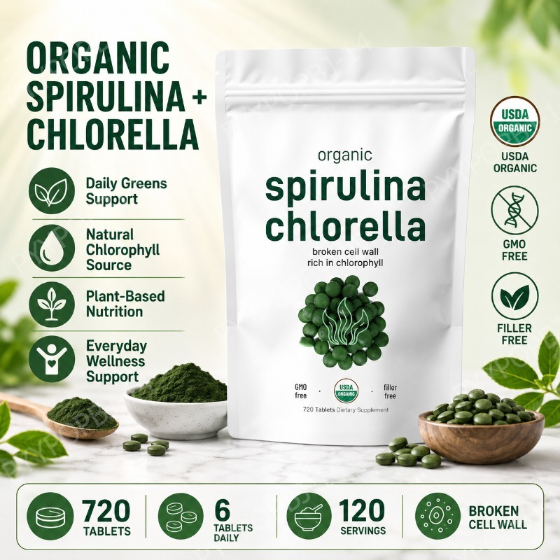 Organic Spirulina Chlorella Ta - đánh giá và giá Spirulina Tablet Organic